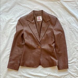 SOLD Vintage Brown Leather Blazer